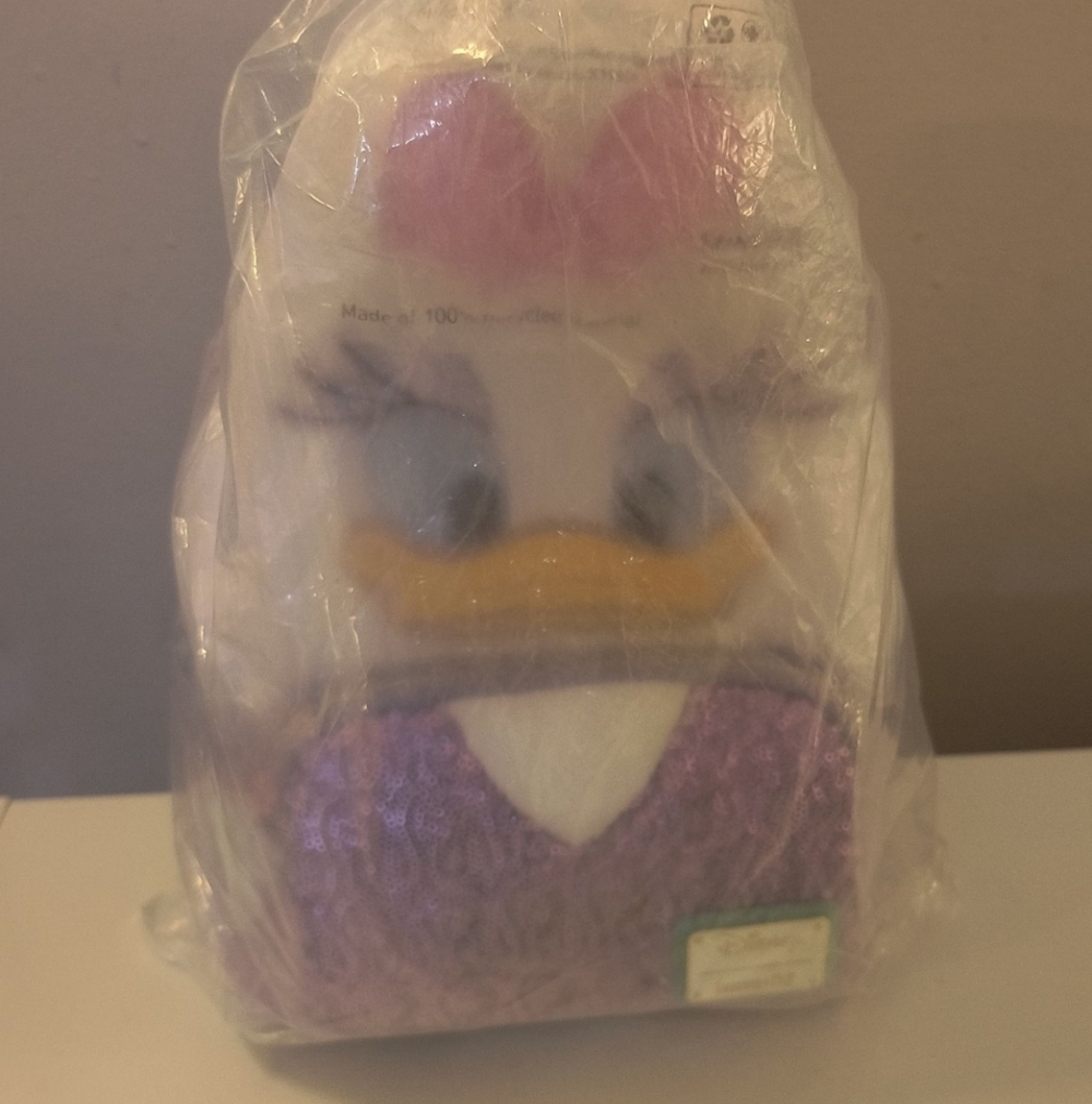Loungefly Disney Daisy Duck Purple Sequin Backpack - Picture 2 of 3